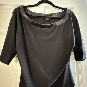 Guess Black Satin Trim Blouse